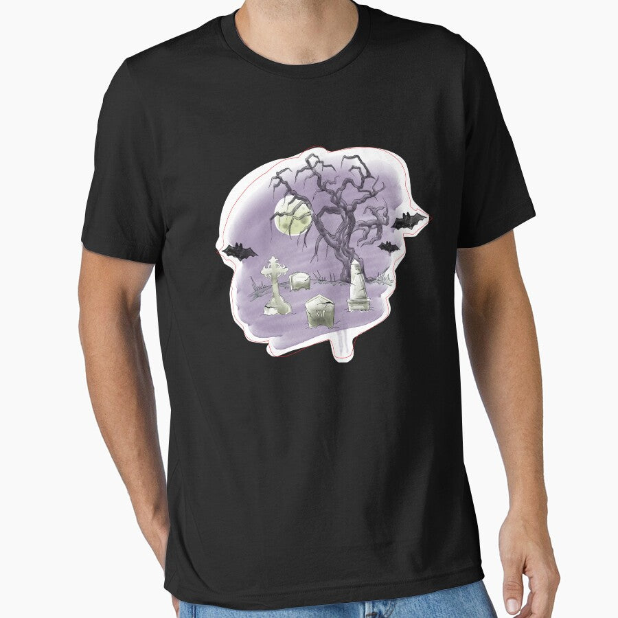 Spooky Cemetery Funny Halloween by Bemumd-art T-Shirts, Hoodie, Sweatshirt | BlankRebels.com (Image 1)