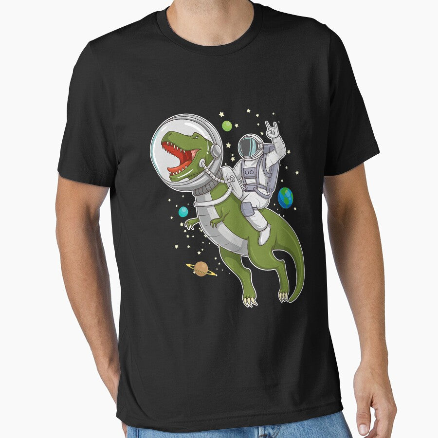 Astronaut Riding T-Rex Dinosaur Astro Space by shannange T-Shirts, Hoodie, Sweatshirt | BlankRebels.com (Image 1)