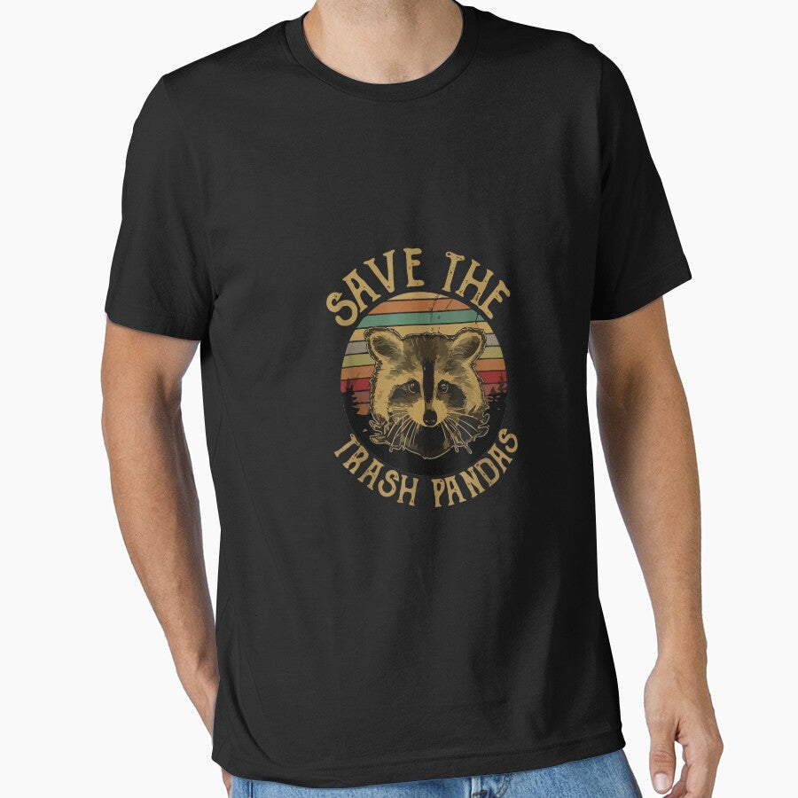 Retro Vintage Save The Trash Pandas Funny Raccoon Animal T-Shirt by YolandaRoberts Hoodie, Sweatshirt (Image 1)