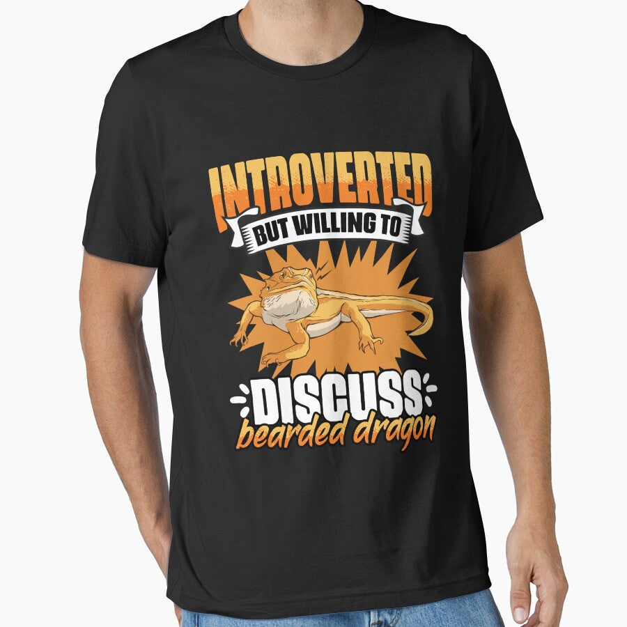 Introverted But Willing To Discuss Funny Bearded Dragon Pet by Nessshirts T-Shirts, Hoodie, Sweatshirt (Image 1)