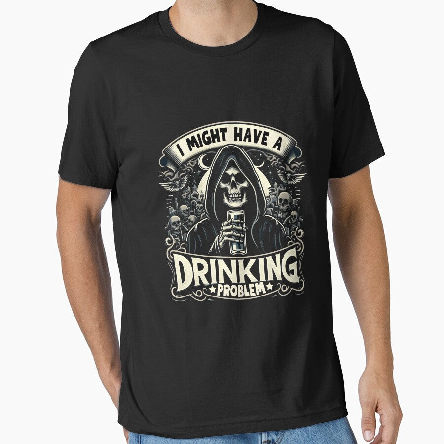 I Might Have A Drinking Problem Drinking Skeleton by SlocifieShop T-Shirts, Hoodie, Sweatshirt | BlankRebels.com (Image 1)