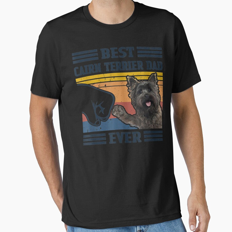 Dog Vintage Best Cairn Terrier Dad Ever Father's Day by minhyroa T-Shirts, Hoodie, Sweatshirt | BlankRebels.com (Image 1)