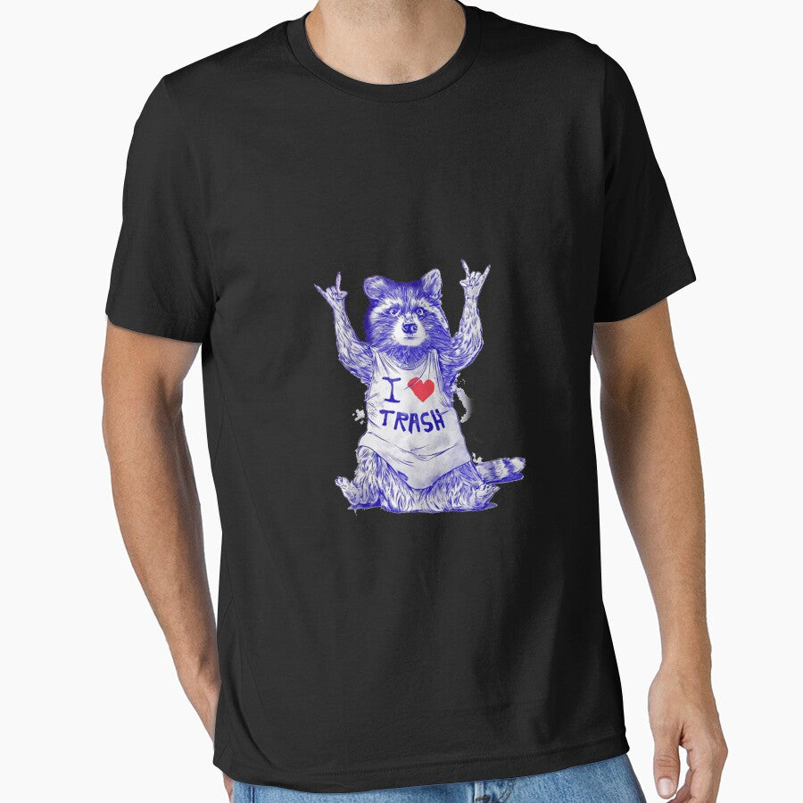 Racoon Wearing Shirt I Love Trash Funny Raccoon Wild Animal T-Shirts, Hoodie, Sweatshirt