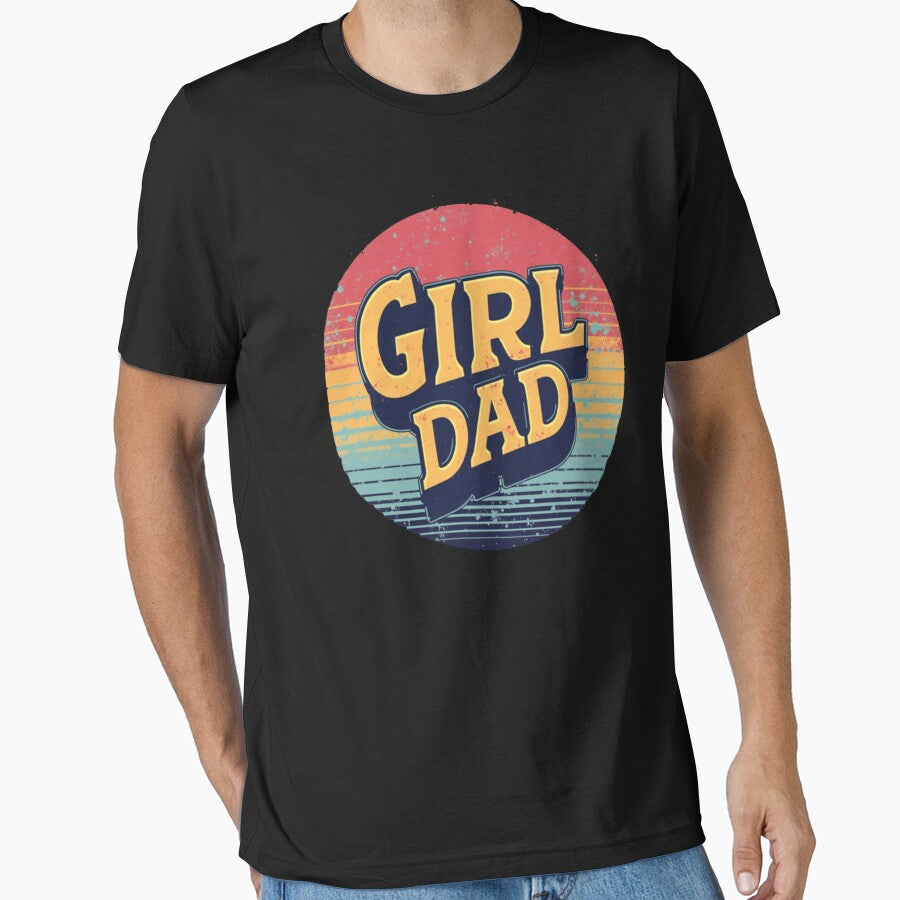 Retro Sunset Girl Dad Typography -- Dad Gift by Total Tee Design Hoodie, Sweatshirt | BlankRebels.com (Image 1)