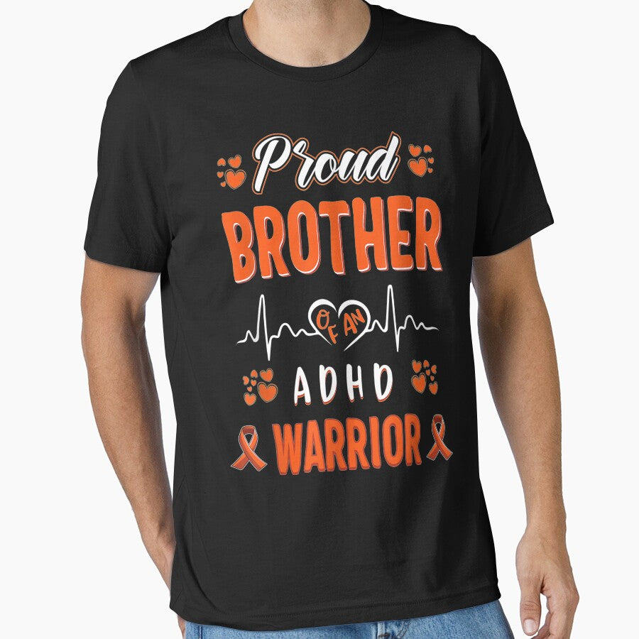 Proud Brother Adhd Warrior Awareness Ribbon Orange by MellissaShop T-Shirts, Hoodie, Sweatshirt | BlankRebels.com (Image 1)
