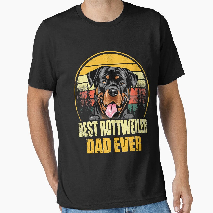 Best Rottweiler Dad Ever Retro Vintage Dog Lover by RebeccaCBurton T-Shirts, Hoodie, Sweatshirt | BlankRebels.com (Image 1)