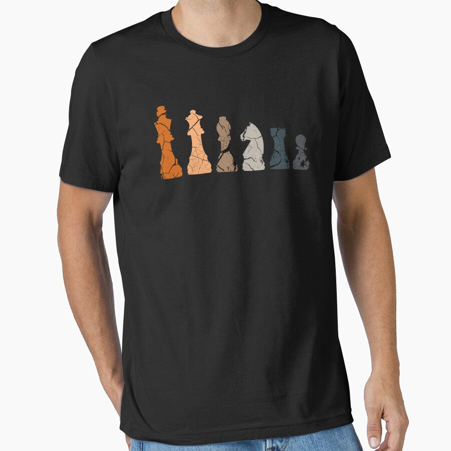 Vintage Retro Chess Pieces for Chess lovers and Chess Players by Dexter Freeman T-Shirts, Hoodie, Sweatshirt (Image 1)