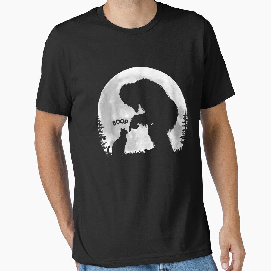 Bigfoot Boop Cat Funny Sasquatch Cat Moon Cute Meme by Tanjaberto