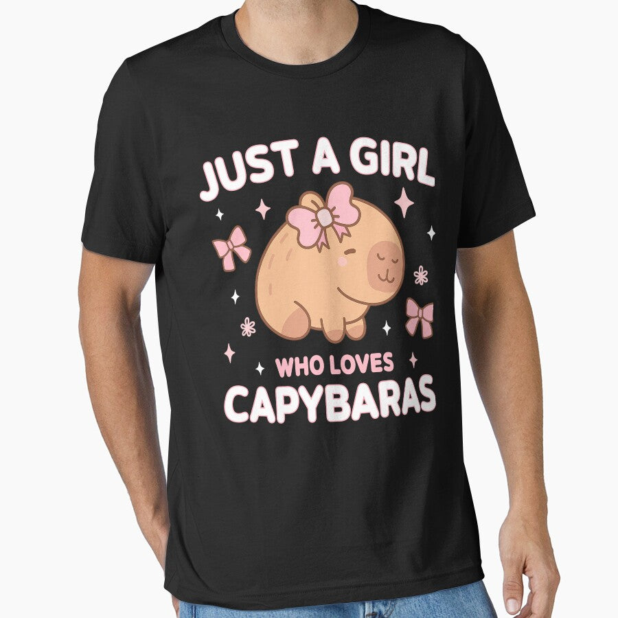 Cute Capybara Girl Sticker – Kawaii Animal Lover Design by LarryMBrown T-Shirts, Hoodie, Sweatshirt (Image 1)