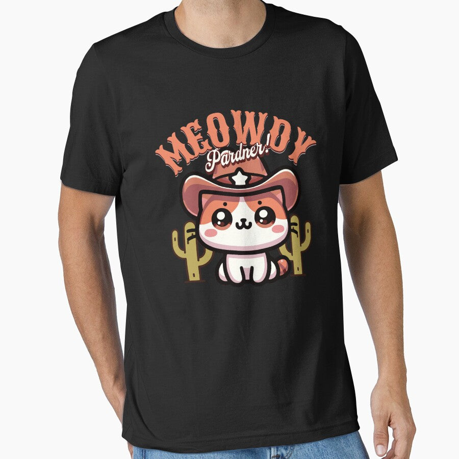 Meowdy Pardner Kawaii Cowboy Cat by Khihi T-Shirts, Hoodie, Sweatshirt | BlankRebels.com (Image 1)