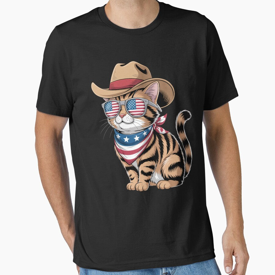 4Th Of July Cat Cowboy Lover by johnertullio T-Shirts, Hoodie, Sweatshirt | BlankRebels.com (Image 1)
