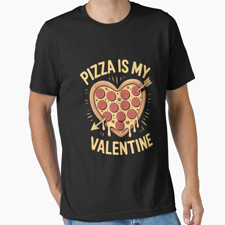 Pizza Is My Valentine Valentines Day Heart Pepperoni Lover by LorenzaStamm T-Shirts, Hoodie, Sweatshirt (Image 1)