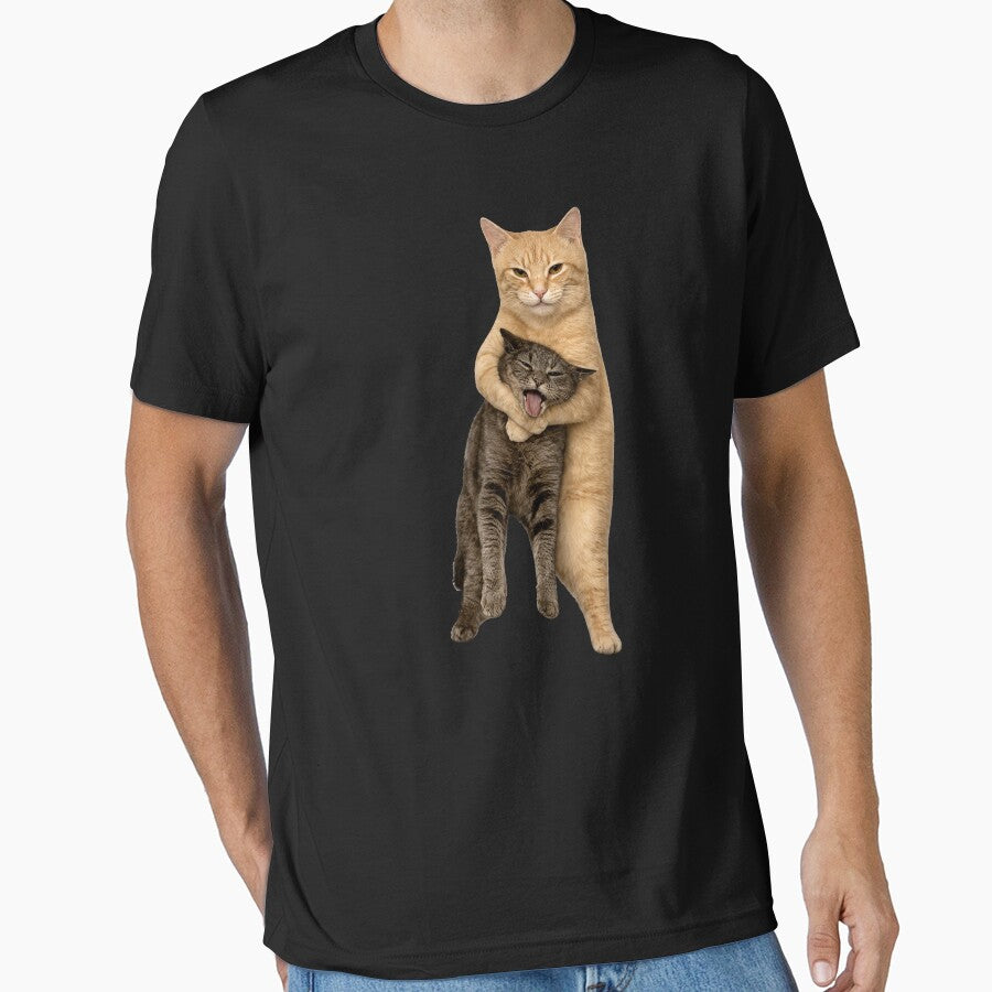 Orange Cat Tight Embrace Funny Choking Cat Meme by Starry Night Creative Art