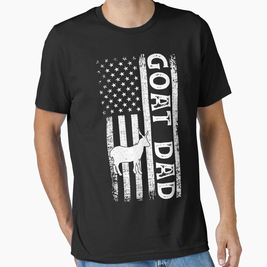 Mens Goat Farmer Gift American Flag Goat Dad by MellissaShop