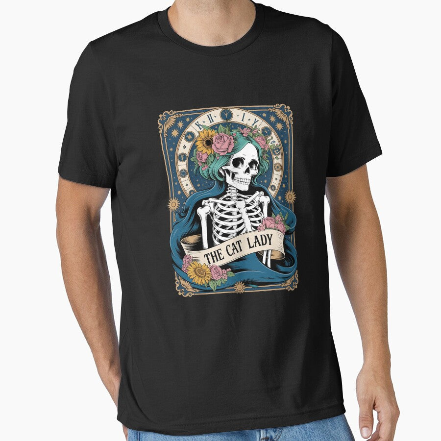 The Cat Lady Tarot Card Skeleton Cat Mom Cat Lover by LinlinsDemons T-Shirts, Hoodie, Sweatshirt | BlankRebels.com (Image 1)
