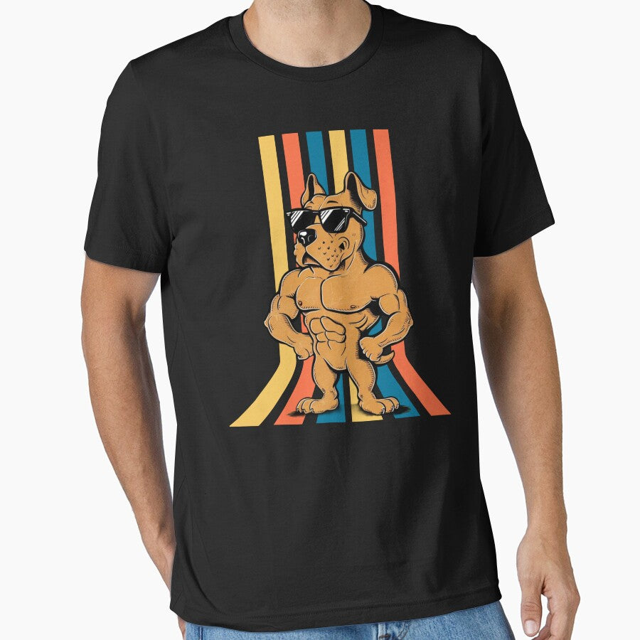 RETRO MUSCULAR DOG by Tomci0 T-Shirts, Hoodie, Sweatshirt | BlankRebels.com (Image 1)