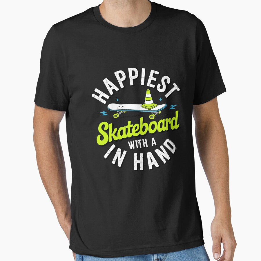 Happiest Skateboard Skateboarding Enthusiast Board Skating by Idarmotar T-Shirts, Hoodie, Sweatshirt (Image 1)