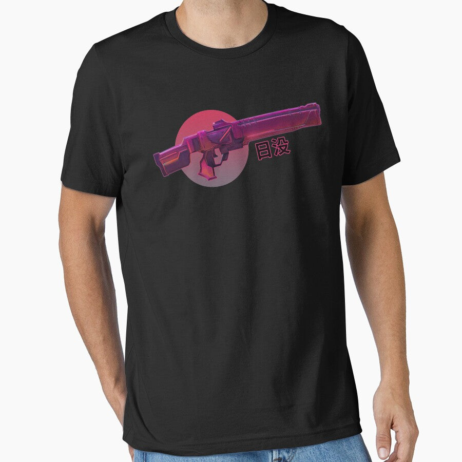 Cyberpunk Vaporwave Cyberwave Sunset Pistol Gun by banditjoj T-Shirts, Hoodie, Sweatshirt | BlankRebels.com (Image 1)