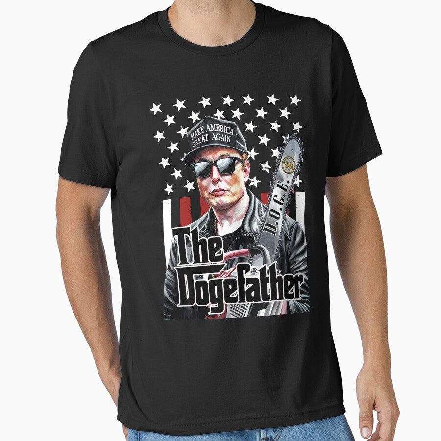 The Dogefather Elon Musk by Roy & Tiffany T-Shirts, Hoodie, Sweatshirt | BlankRebels.com (Image 1)