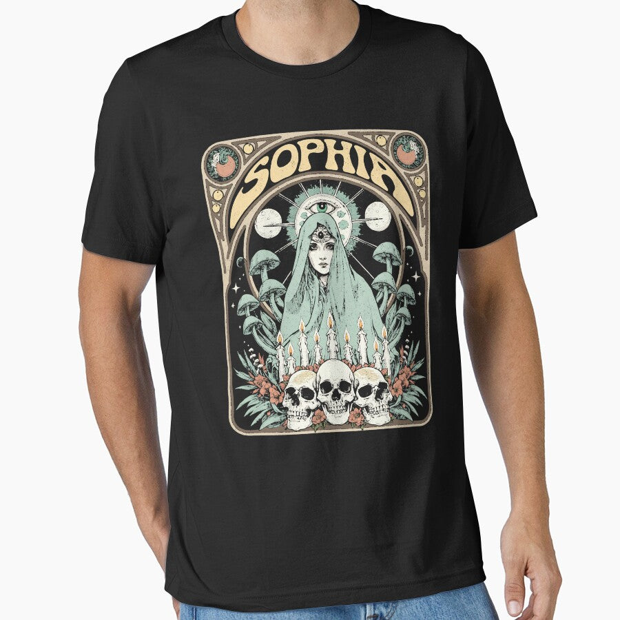 Art Nouveau Mystic Mushroom Goddess Sophia by Mystikos Art T-Shirts, Hoodie, Sweatshirt | BlankRebels.com (Image 1)