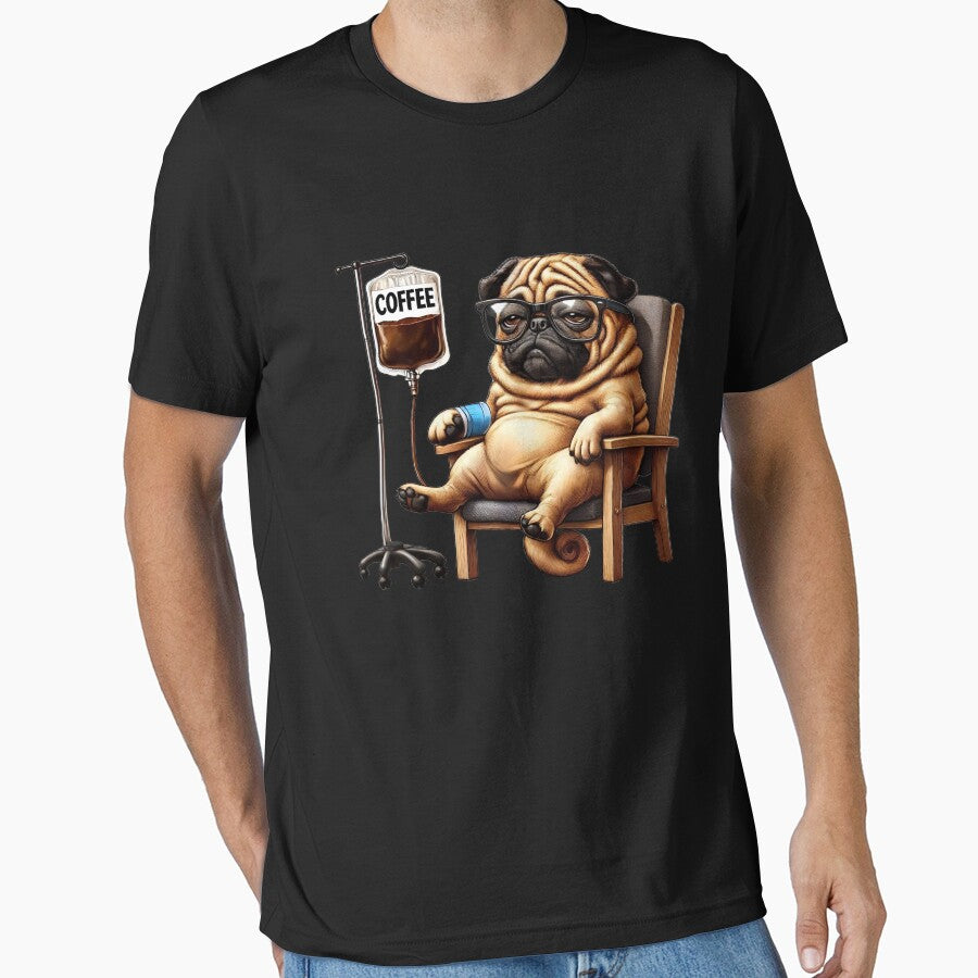 Funny Pug Coffee Drink Dog Lover by Kimberley King Art  King Art T-Shirts, Hoodie, Sweatshirt | BlankRebels.com (Image 1)