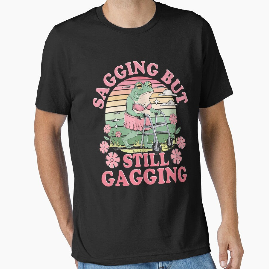 Sagging But Still Gagging Frog Vintage Meme by DreamyNature T-Shirts, Hoodie, Sweatshirt | BlankRebels.com (Image 1)
