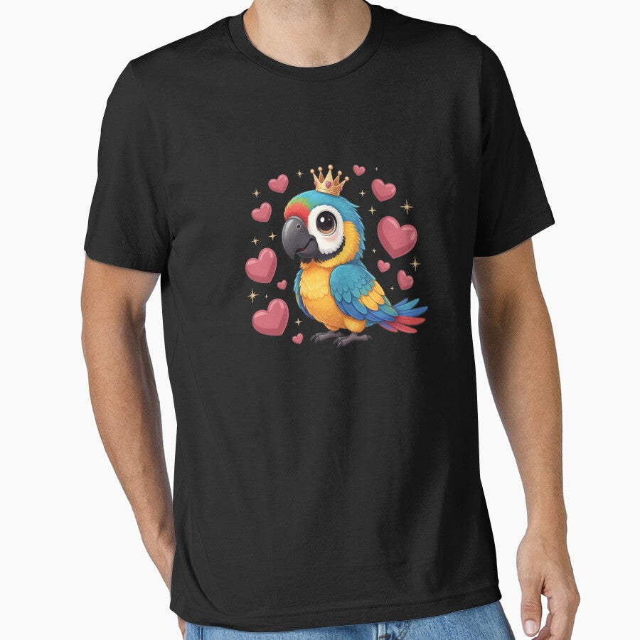 Cute Parrot Pet Owner Crown Macaw Bird Lover Hearts by CORJIDOG-ART T-Shirts, Hoodie, Sweatshirt | BlankRebels.com (Image 1)