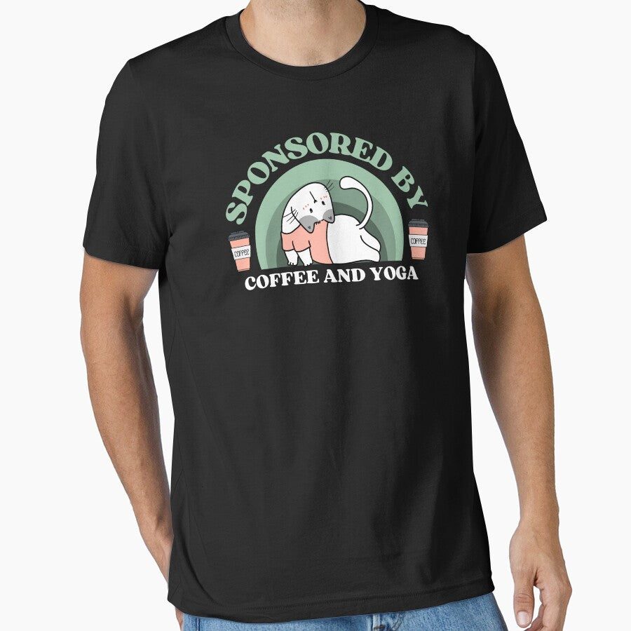 Sponsored Coffee Yoga Funny Yoga Cat T-Shirts, Hoodie, Sweatshirt
