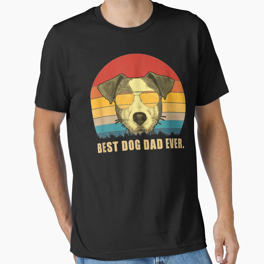 Vintage Best Dog Dad Ever Jack Russell Terrier by JWArtStudio T-Shirts, Hoodie, Sweatshirt | BlankRebels.com (Image 1)