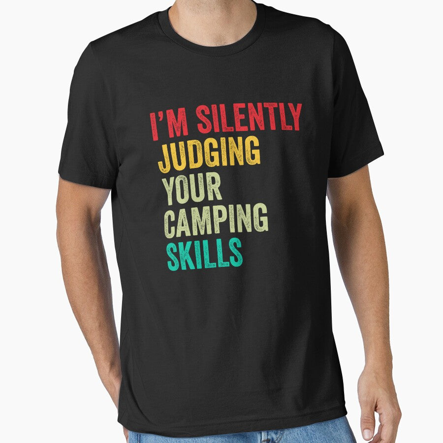 Camping Lovers Gift, Funny I'm Silently Judging Your Camping Skills by vzrnmichsudops T-Shirts, Hoodie, Sweatshirt (Image 1)