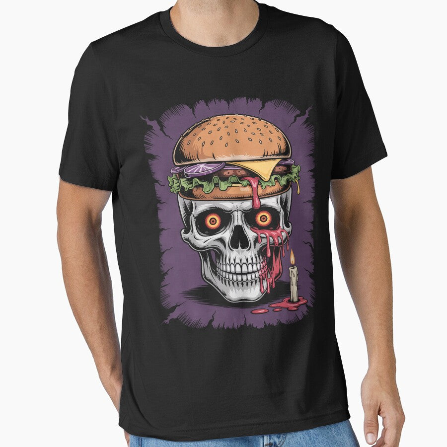 Halloween Hamburger Horror Lazy Creepy Burger by KristieRamsey T-Shirts, Hoodie, Sweatshirt | BlankRebels.com (Image 1)