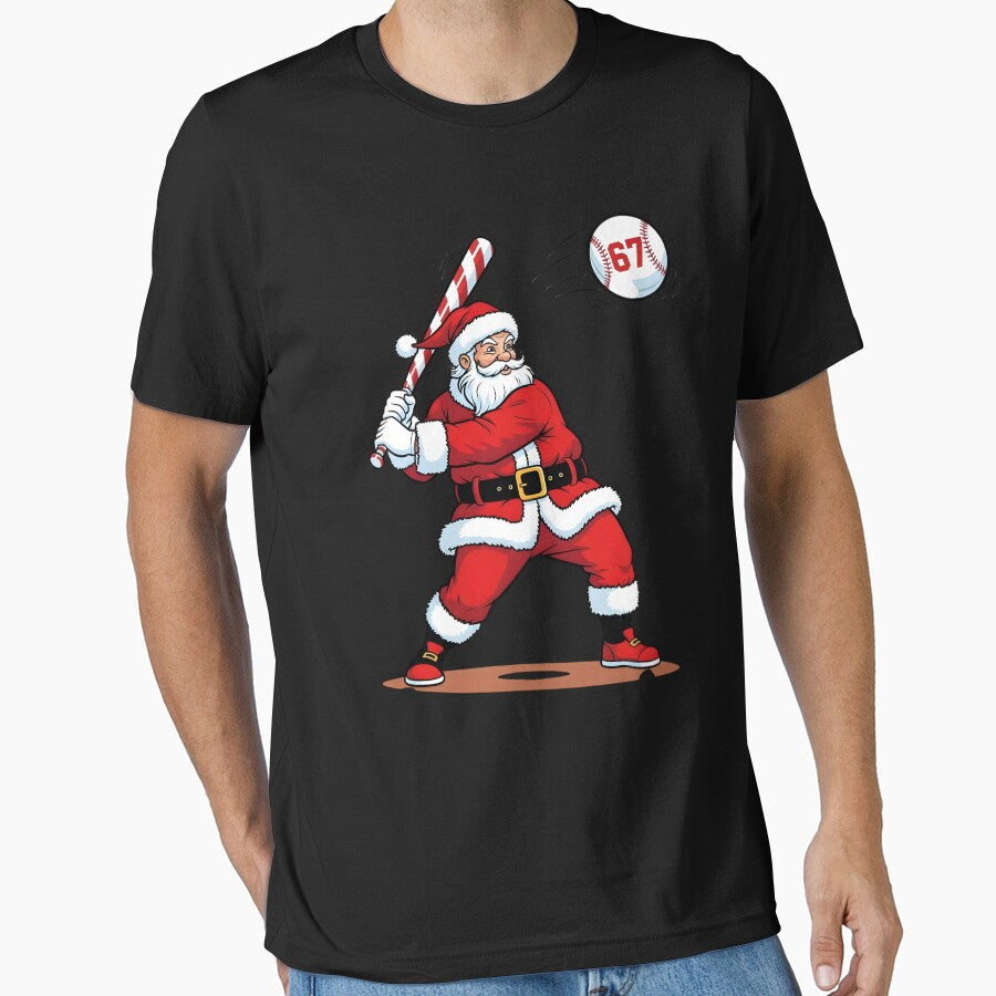 Christmas Baseball Player Santa Funny Xmas by BakeryDozen T-Shirts, Hoodie, Sweatshirt | BlankRebels.com (Image 1)
