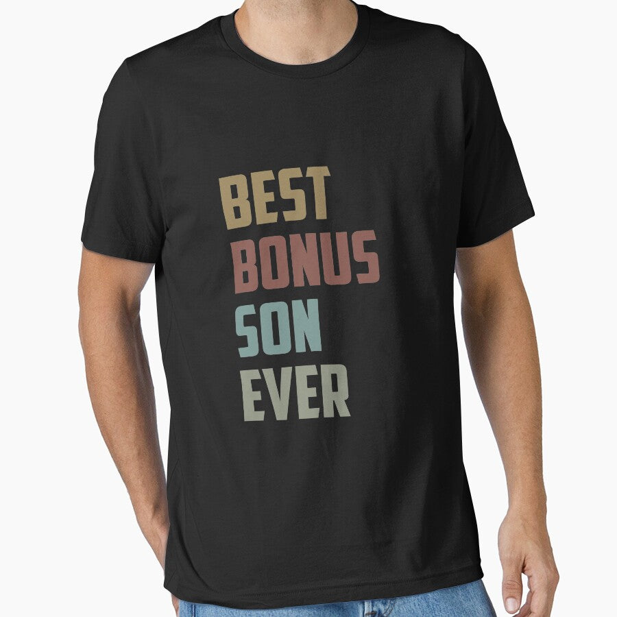 Best Bonus Son Ever Funny Stepson Saying Gift Idea / Christmas Gifts for Son / Colored Vintage Design by... (Image 1)