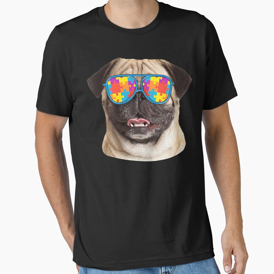 Dog Lover Funny Autism Awareness Pug by JohnnyBench73 T-Shirts, Hoodie, Sweatshirt | BlankRebels.com (Image 1)