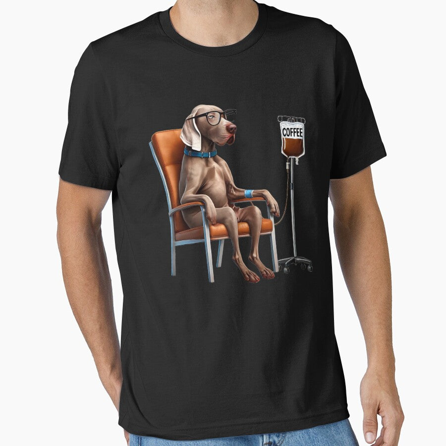 Funny Weimaraner Coffee Drink Dog Lover by Kimberley King Art  King Art T-Shirts, Hoodie, Sweatshirt (Image 1)