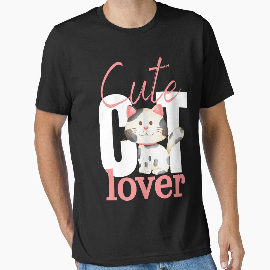 For A Cat Lover, Cute Cat Lover Print - For a cat lover, for a cute cat lover. by Wentoo T-Shirts, Hoodie,... (Image 1)