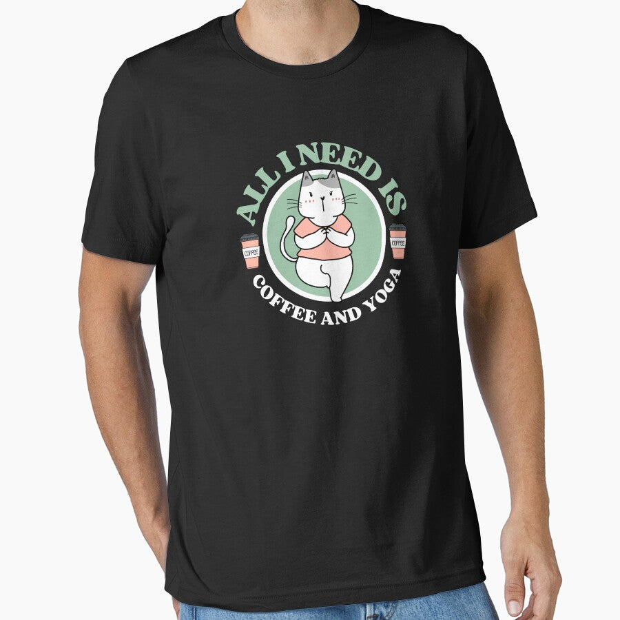 All I need is coffee and yoga funny yoga cat by reka88 T-Shirts, Hoodie, Sweatshirt | BlankRebels.com (Image 1)