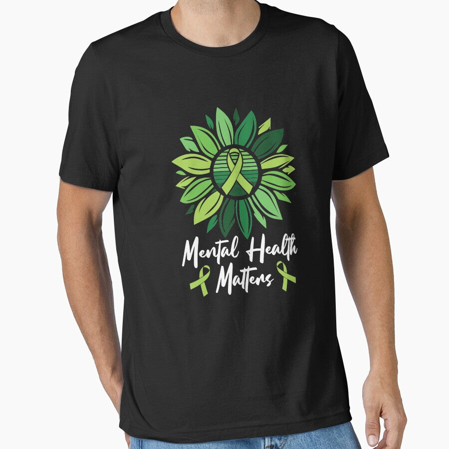 Sunflower Mental Health Matters Ribbon by TeeHome T-Shirts, Hoodie, Sweatshirt | BlankRebels.com (Image 1)
