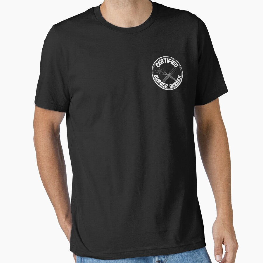Certified Burger Burner (White Text) by Lampblack and Bone T-Shirts, Hoodie, Sweatshirt | BlankRebels.com (Image 1)