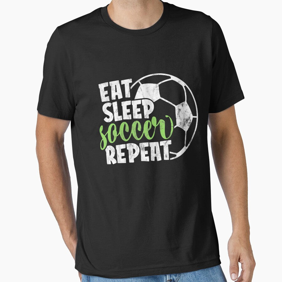 Eat Sleep Soccer Repeat Funny Cool Sport Player by ACHRAF877