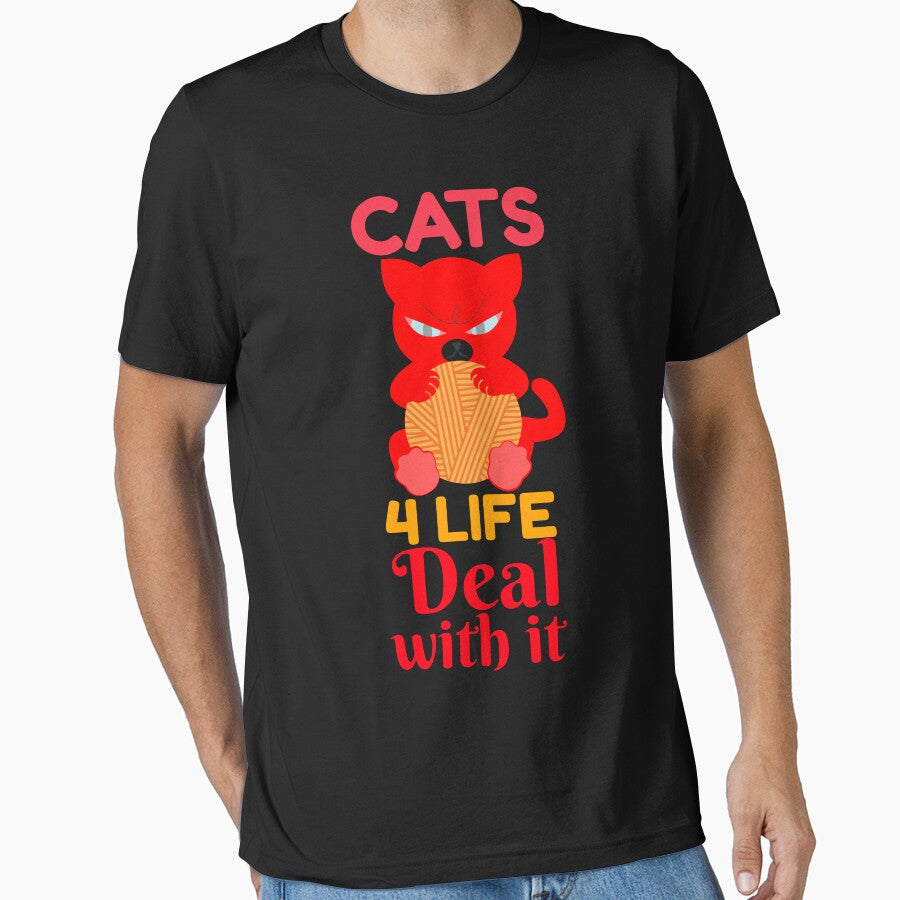 CATS 4 LIFE DEAL WITH IT - Funny Cat Pictures by FunnyCatsFam T-Shirts, Hoodie, Sweatshirt | BlankRebels.com (Image 1)