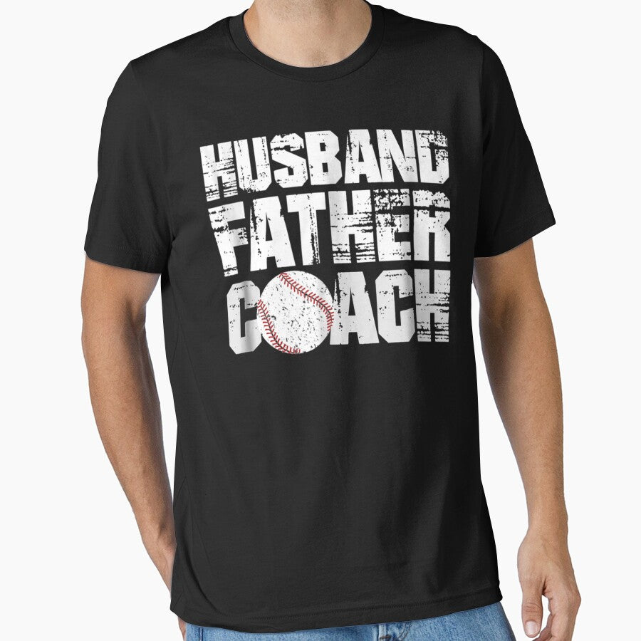 Husband Father Coach: Softball Baseball Dad Gift by SharonArtStudio