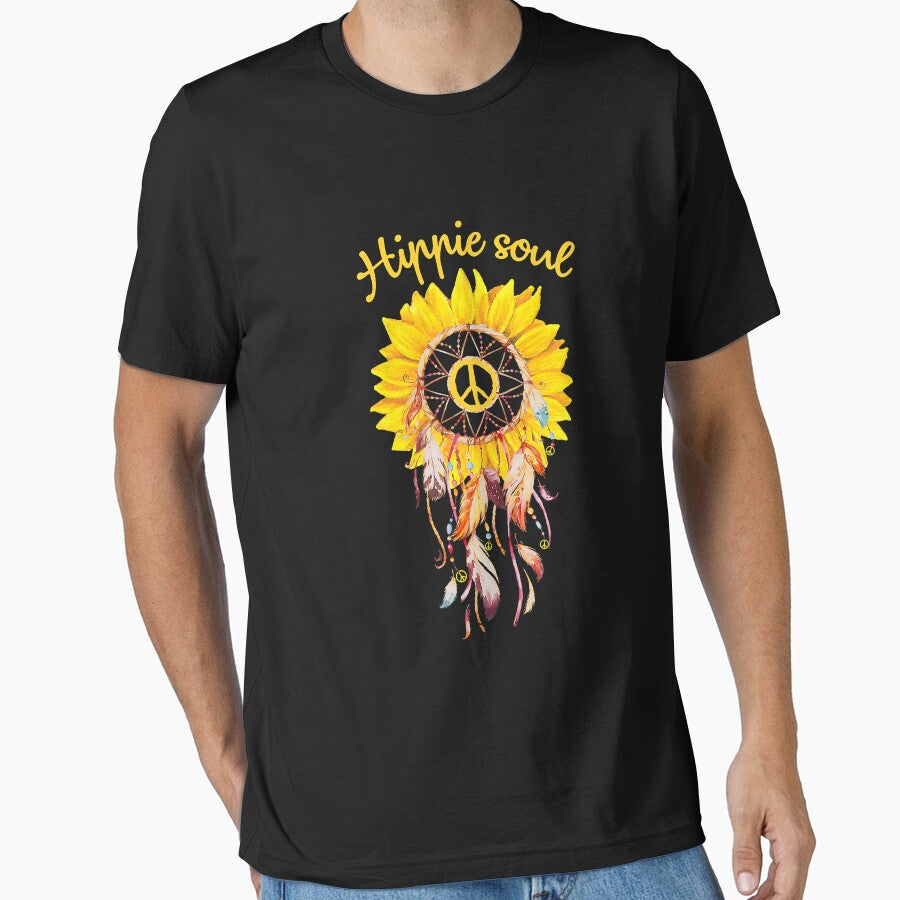 Hippie Soul With Dreamcatcher Sunflower Peace Sign by shannange T-Shirts, Hoodie, Sweatshirt | BlankRebels.com (Image 1)