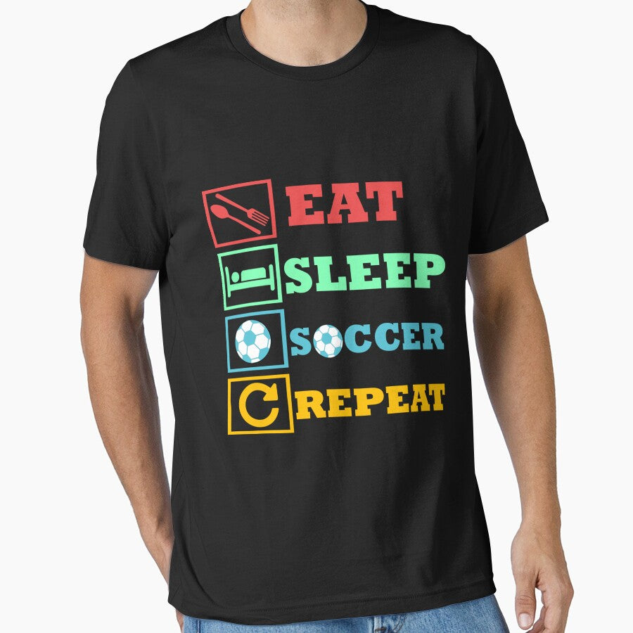 Eat Sleep Soccer Repeat Sticker by maude5ig