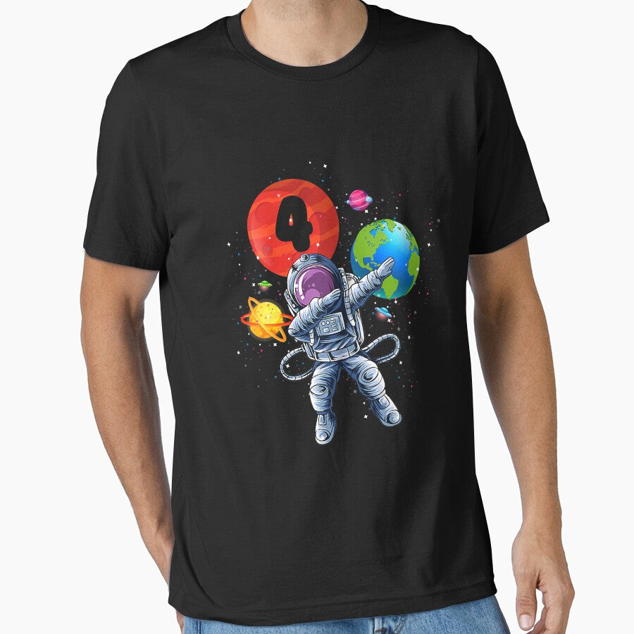 4 Years Old 4th Birthday Dabbing Astronaut Kids by shannange T-Shirts, Hoodie, Sweatshirt | BlankRebels.com (Image 1)
