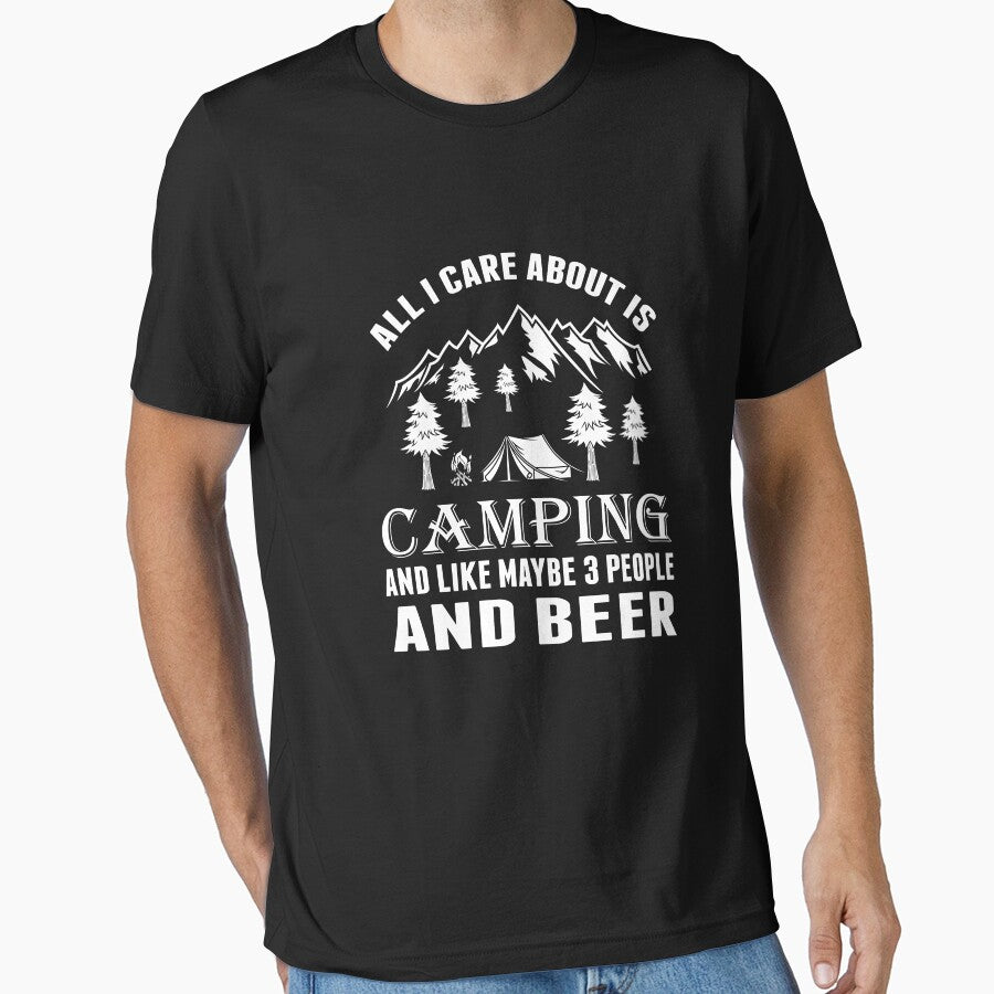 All I Care About is Camping, Campfire Camping Gift- Funny Camping Shirt ,Camping Tees, Camp T shirt, Camping... (Image 1)