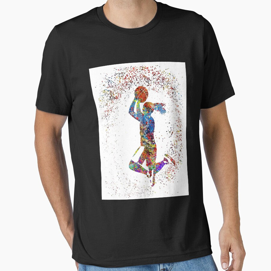 Basketball girl watercolor basketball girl by lenawlseysx T-Shirts, Hoodie, Sweatshirt | BlankRebels.com (Image 1)