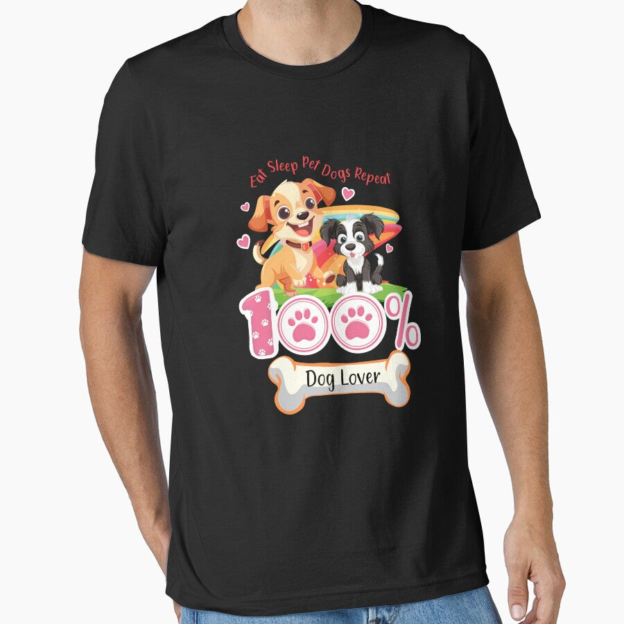 Eat Sleep Pet Dogs Repeat - 100 Dog Lover by BongsEmporium T-Shirts, Hoodie, Sweatshirt | BlankRebels.com (Image 1)