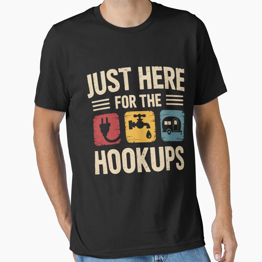 I'M Just Here For The Hookups Camping by MeowtivationP T-Shirts, Hoodie, Sweatshirt | BlankRebels.com (Image 1)