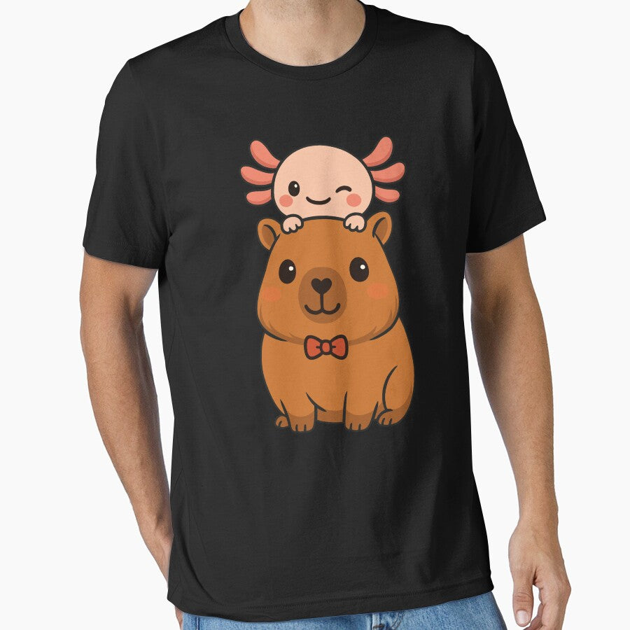 Cute Capybara Axolotl by RyuEssence T-Shirts, Hoodie, Sweatshirt | BlankRebels.com (Image 1)